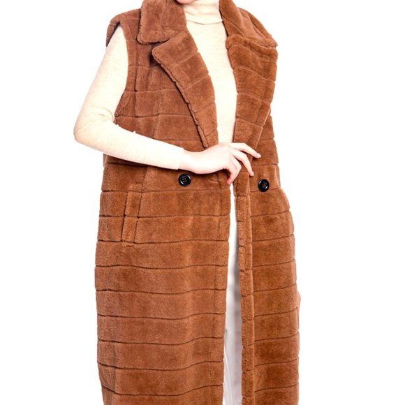 NEW** Chic Fur Vest Cardigan Coat Dress - Picture 2 of 5